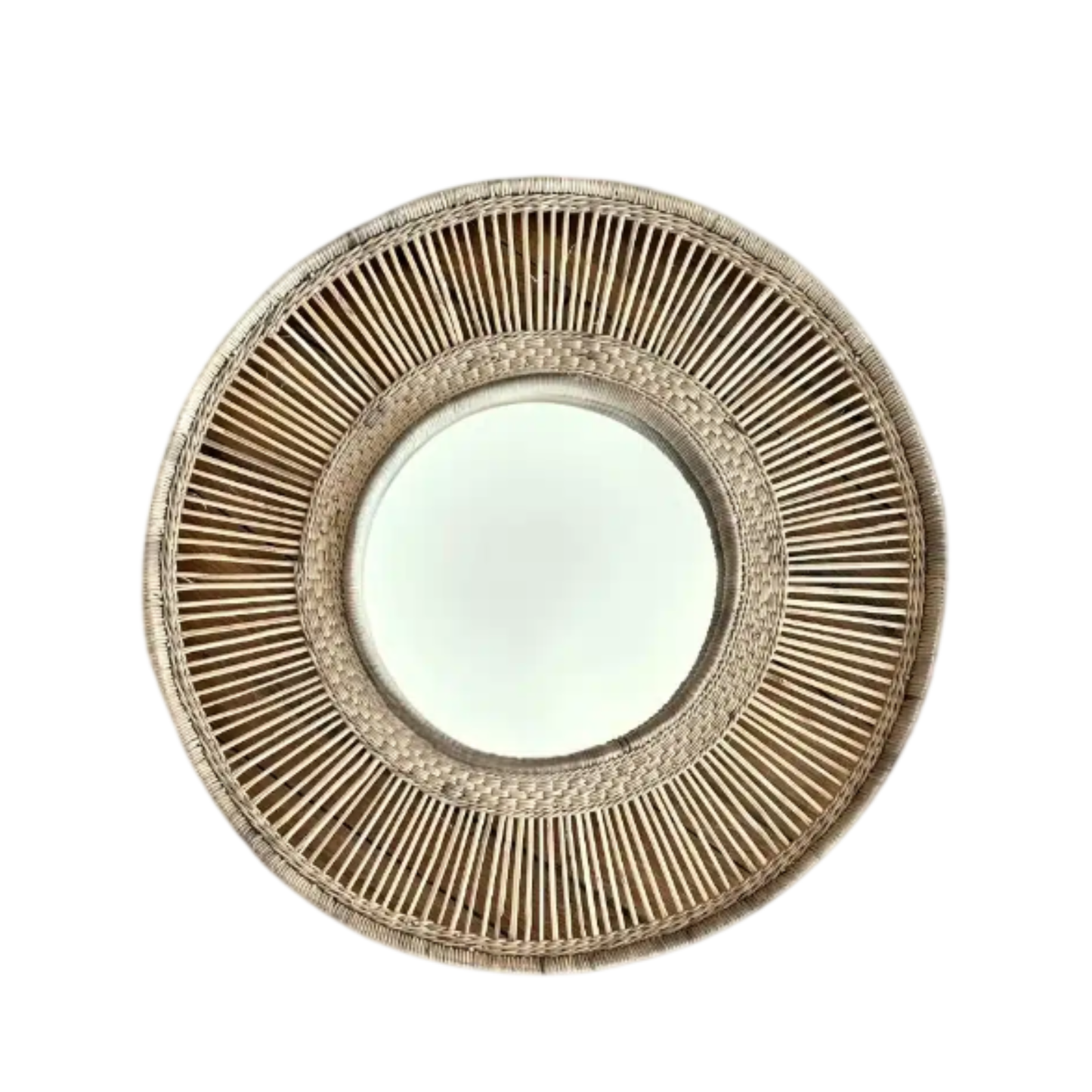 Round Cane Mirror