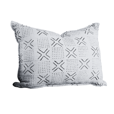 White Salu-Mud Cloth Cushion