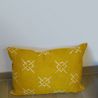 Mustard Salu-Mud Cloth Cushions