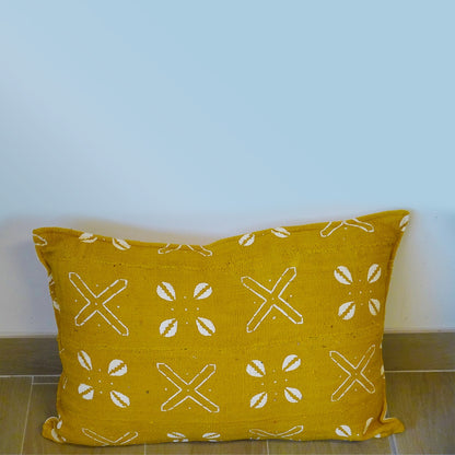 Mustard Salu-Mud Cloth Cushions
