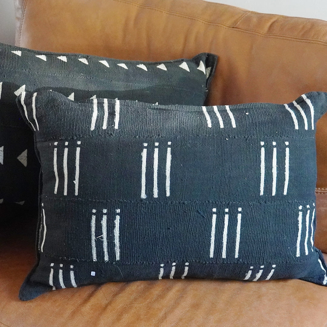 Black Salu-Mud Cloth Cushions