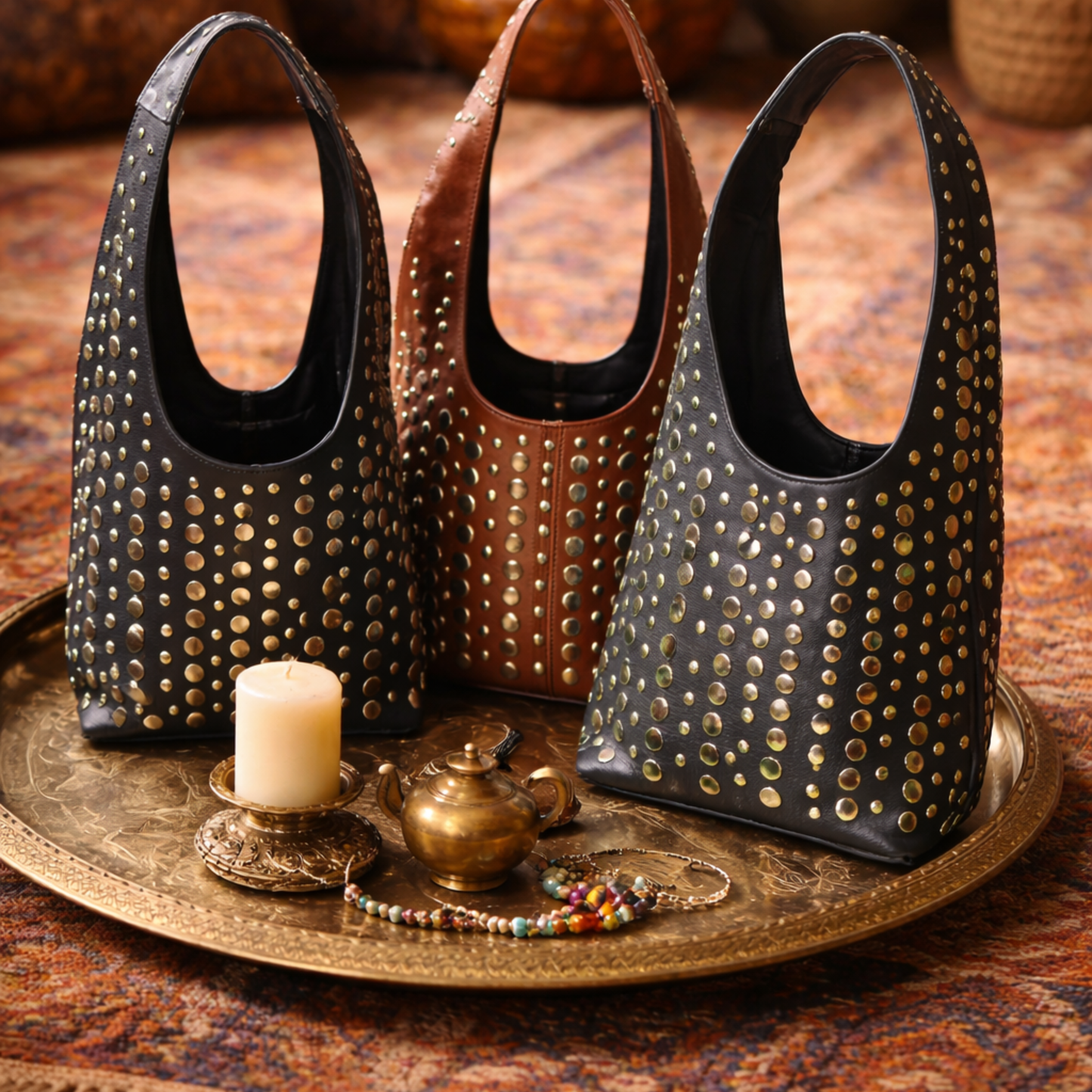 Boho Leather  Shoulder  Handbag