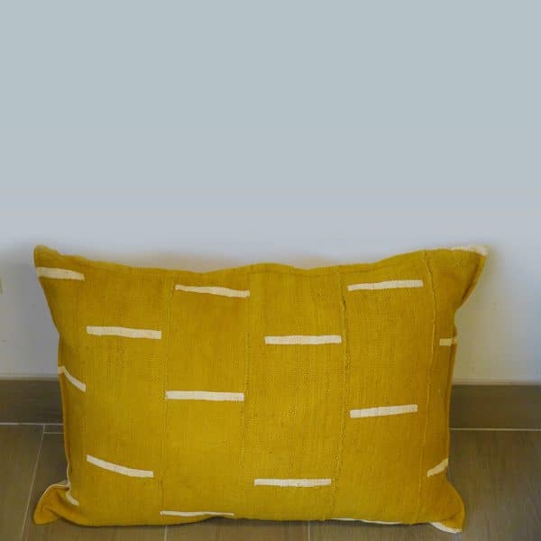 Mustard Salu-Mud Cloth Cushions