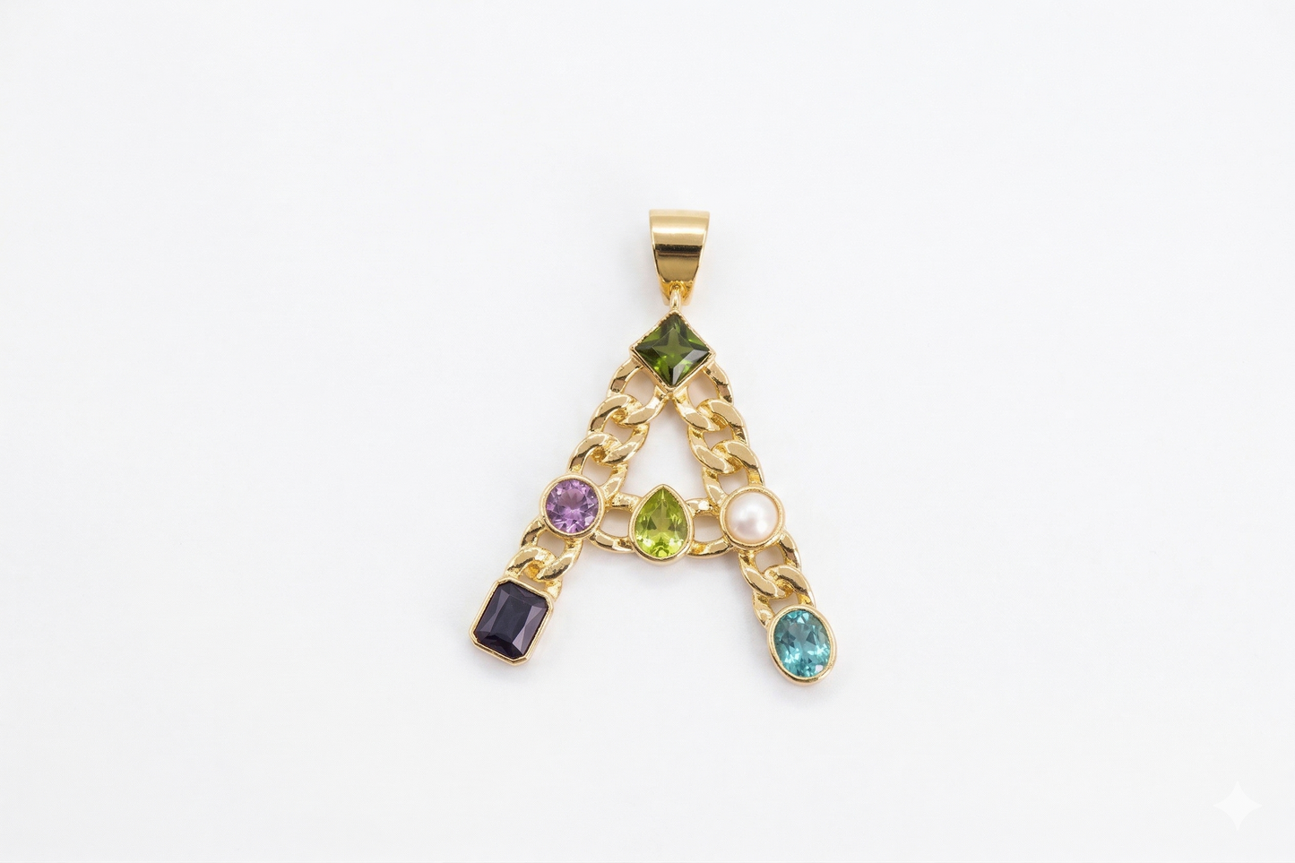 Gemstone Pendant Initial