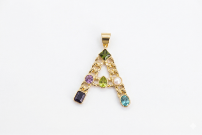 Gemstone Pendant Initial