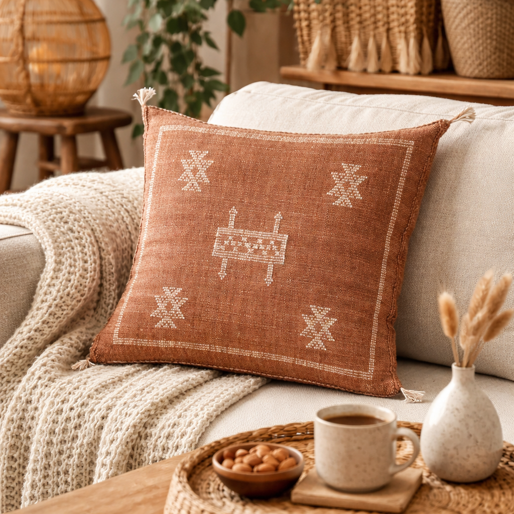 Moroccan Cactus Silk Pillow Cushion Cover