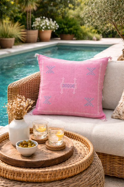 Moroccan Cactus Silk Pillow Cushion Cover