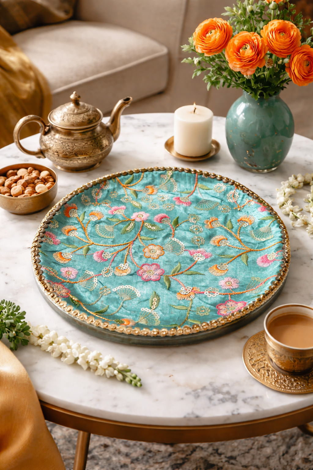Mehira Floral Serving Tray