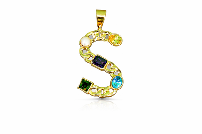 Gemstone Pendant Initial