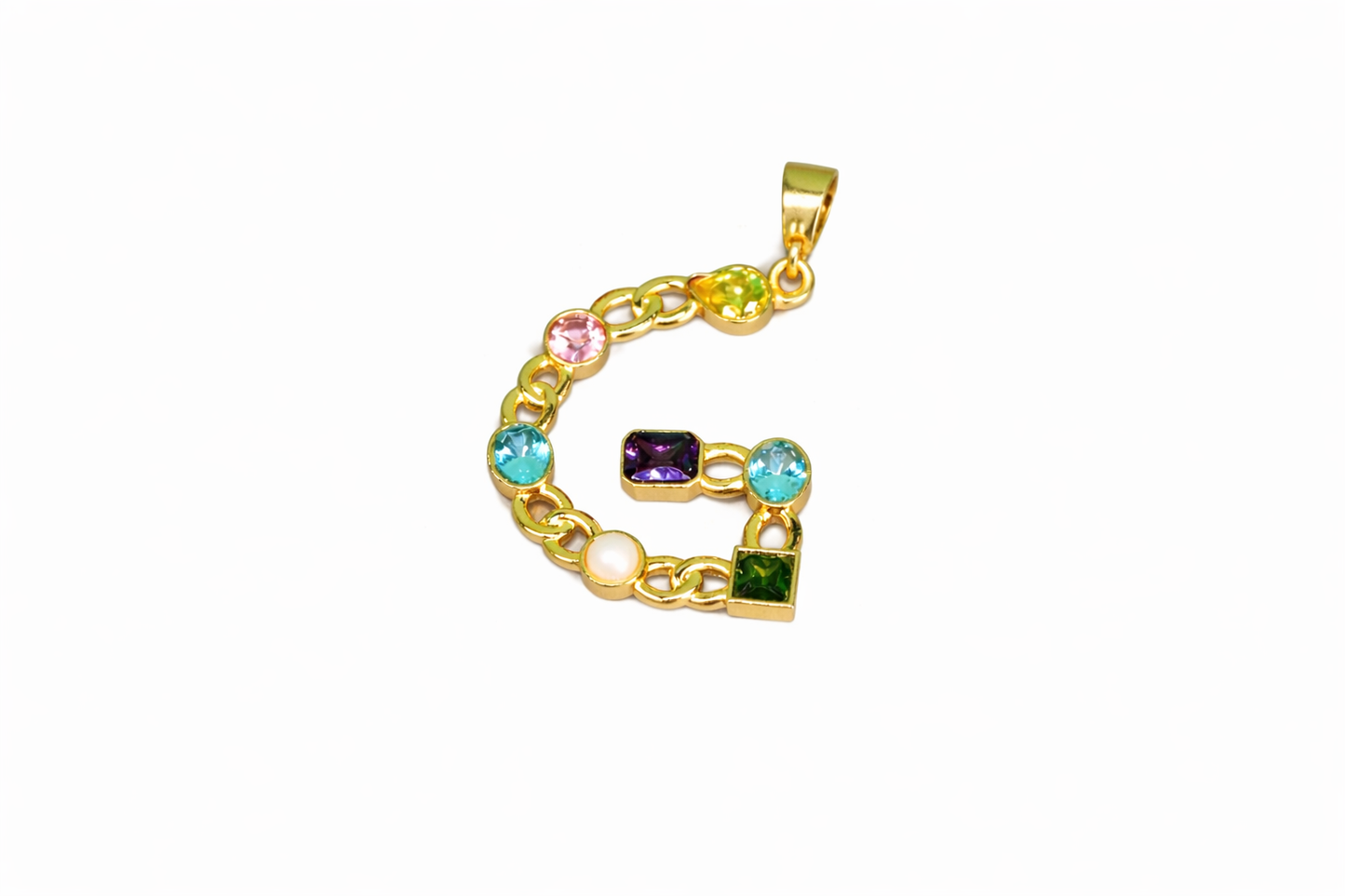 Gemstone Pendant Initial