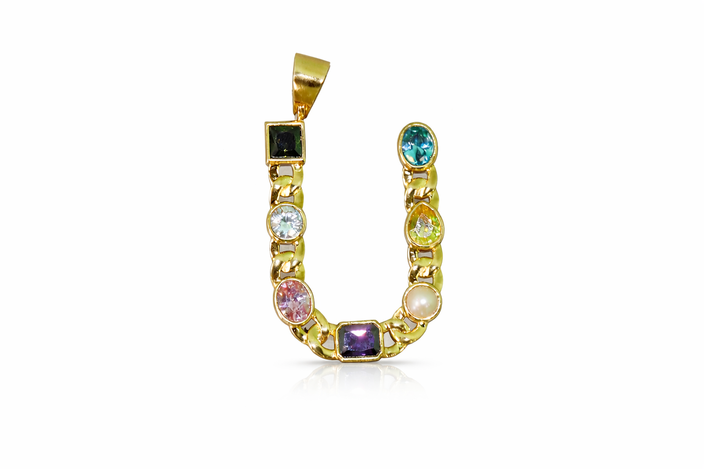 Gemstone Pendant Initial