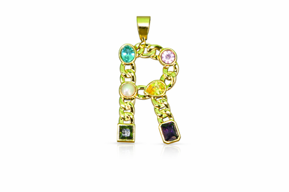 Gemstone Pendant Initial