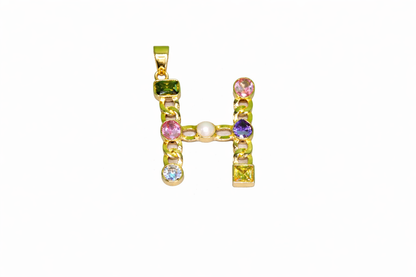 Gemstone Pendant Initial