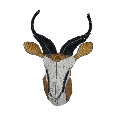 Beaded springbok head