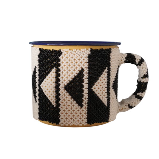 Beaded Enamel Coffee Mugs