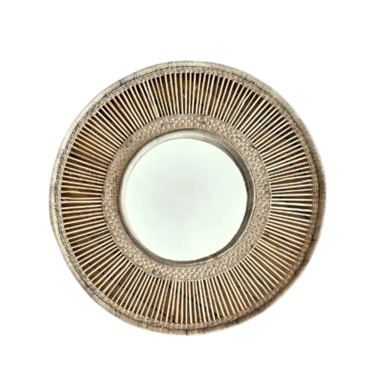 Round Cane Mirror