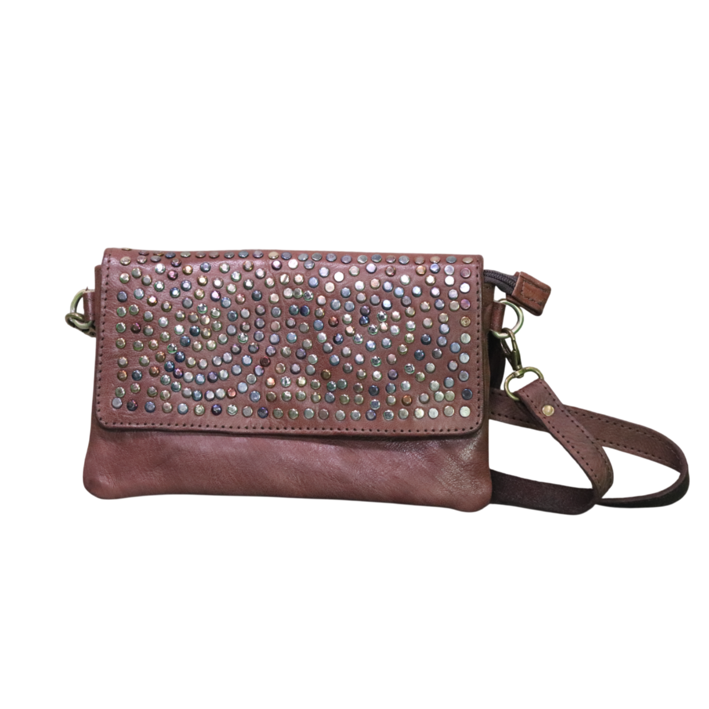 Leather  crossbody  clutch