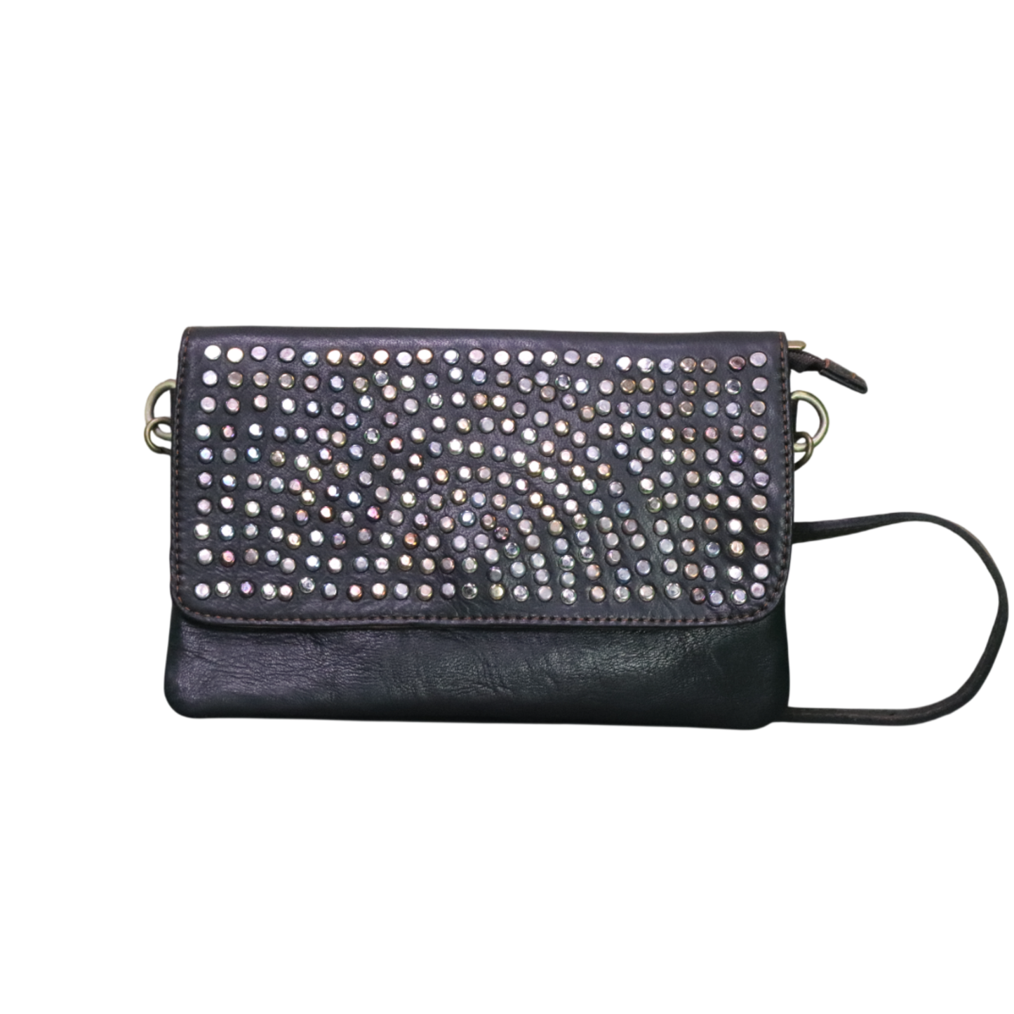 Leather  crossbody  clutch