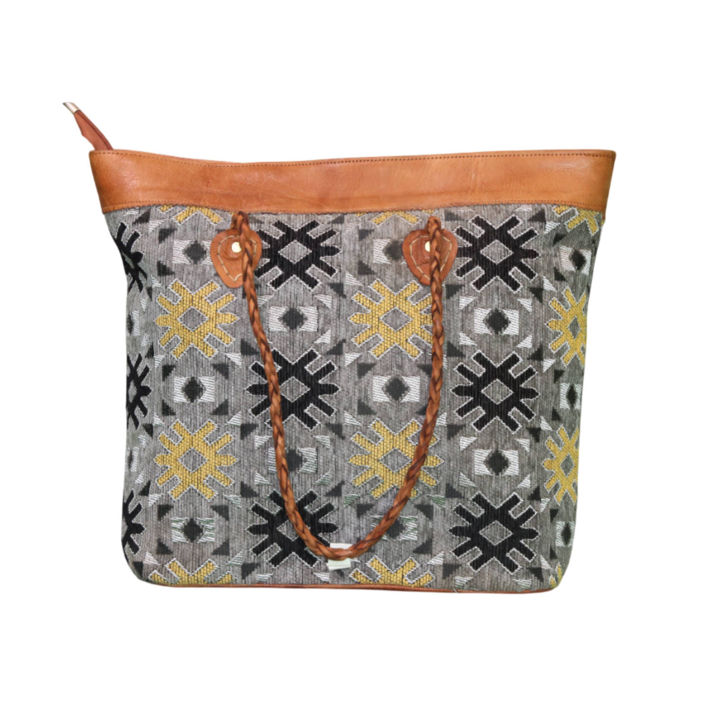 Geometric Leather Handbag