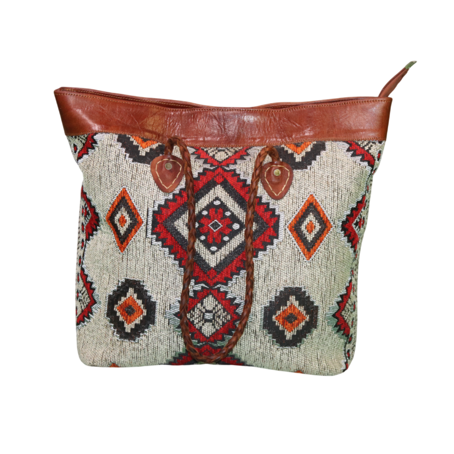 Geometric Leather Handbag