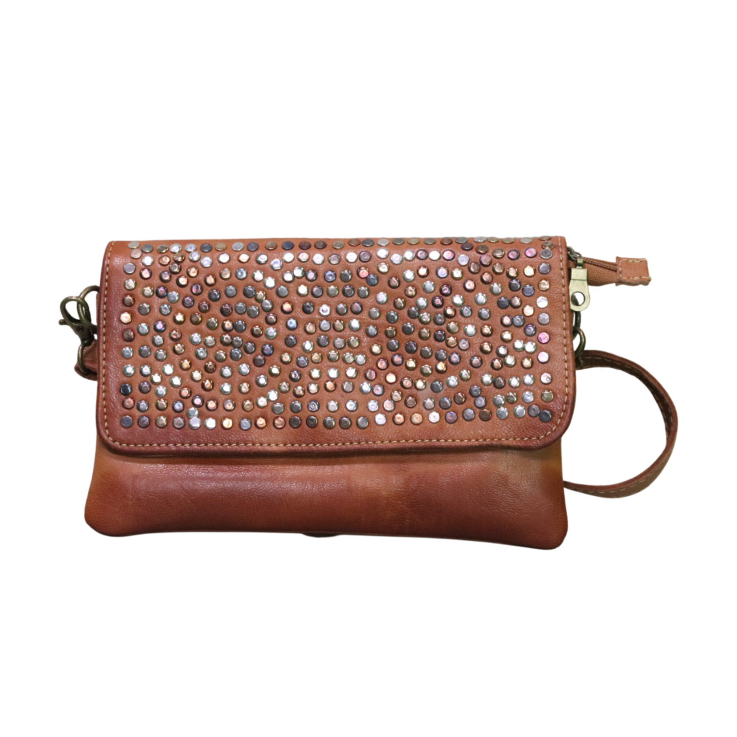 Leather  crossbody  clutch
