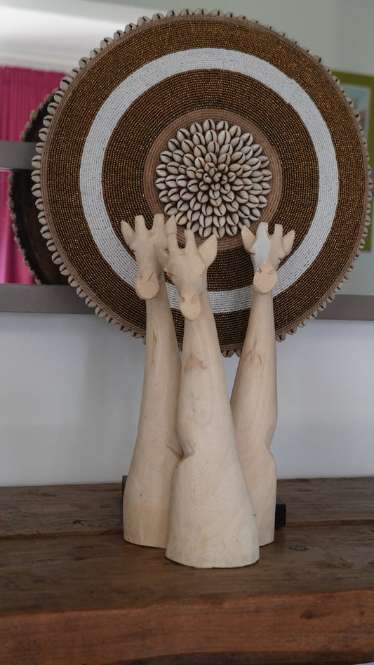 Sculpted Giraffe Heads - set of three