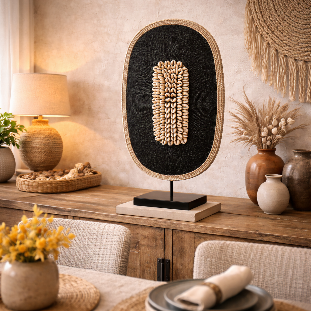 African Beaded Shield - Oval