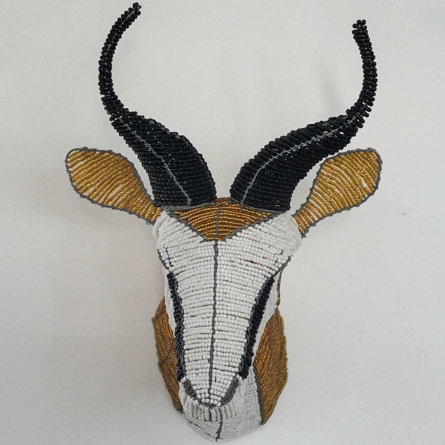 Beaded springbok head