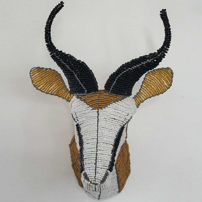 Beaded springbok head